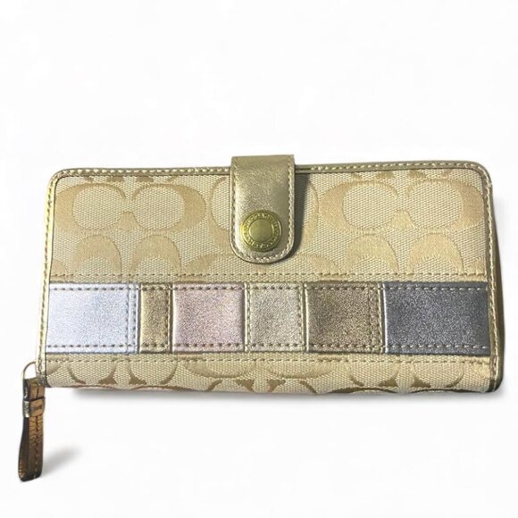 Coach Gold and Silver Wallet - Picture 1 of 5